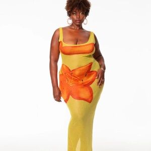 Hanifa Flora Sheer Maxi